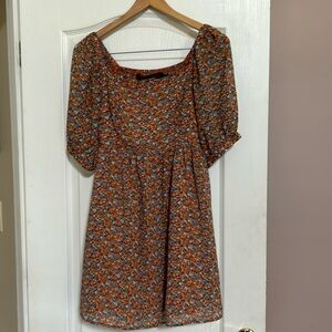 Code x Mode puff sleeve floral mini dress Size Small Cottagecore Boho